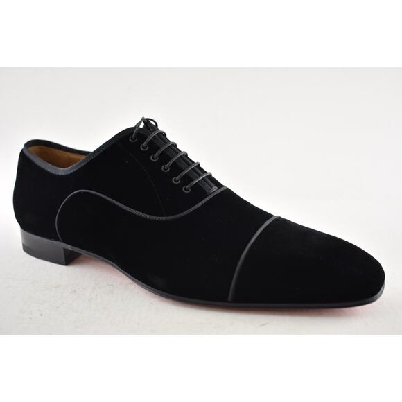 Christian Louboutin Men Greggo Orlato Flat Black Velvet Oxford Dress Loafer 41 8 main image 2